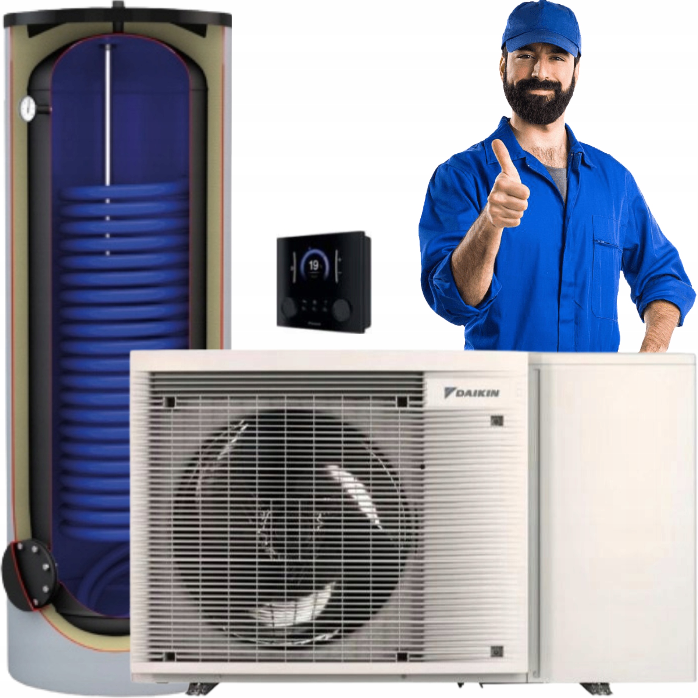 Daikin Altherma 3M Pompa Ciepła Monoblok 8 kW Zbiornik Cwu 200L 1,8m2