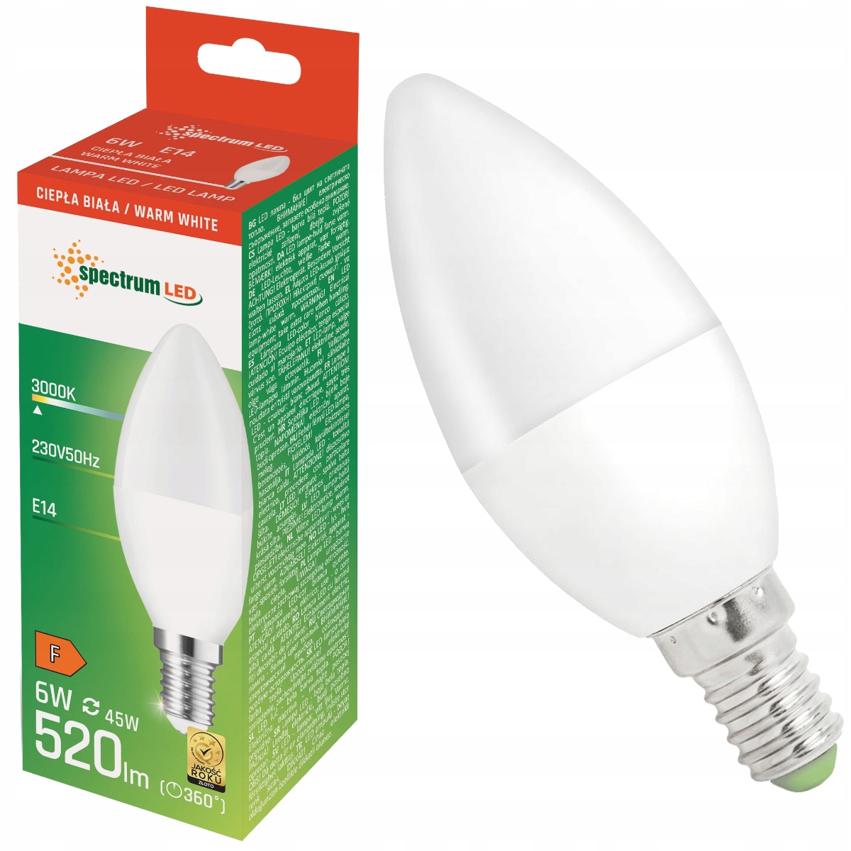 

Żarówka Led E14 Smd 2835 Ciepła 520lm 6W Świeczka