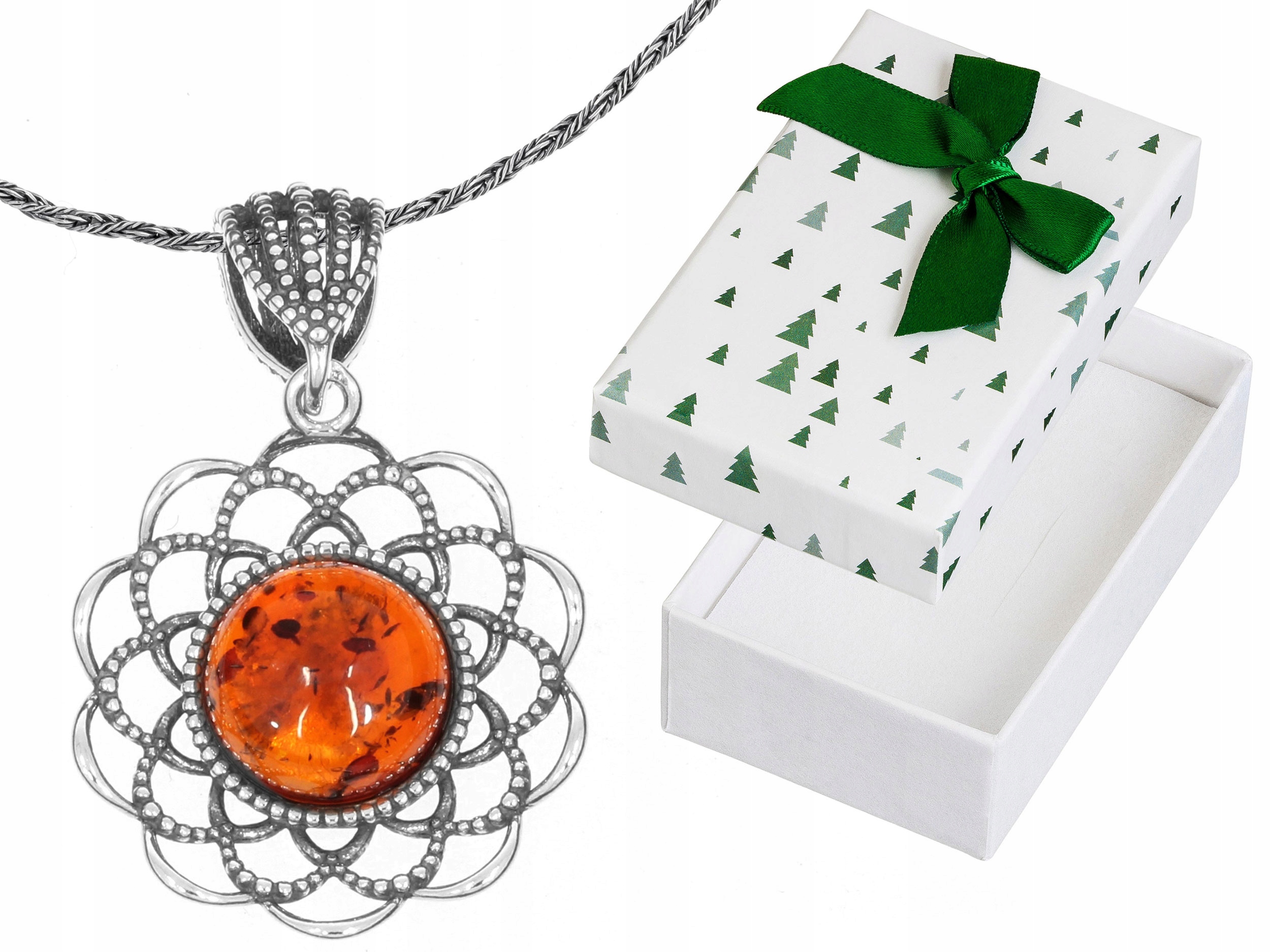 Velký Prolamovaný Oxidovaný Kulatý Náhrdelník Rozeta Jantar Krátký Choker 32