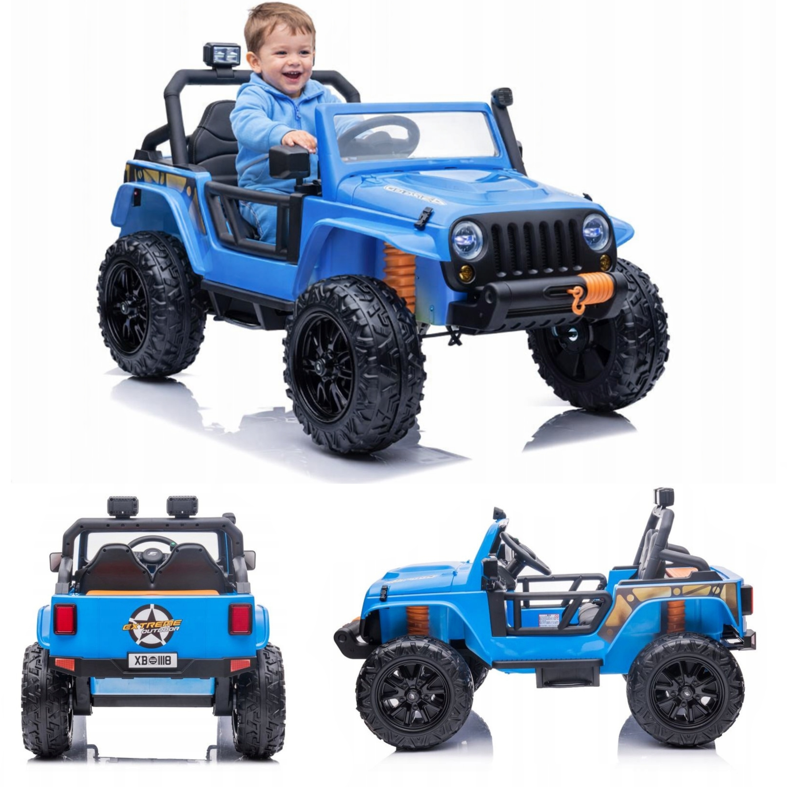 Auto Na Akumulator 4X4 skóra Pilot Koła Eva MP3 XB-1118 Niebieski Jeep