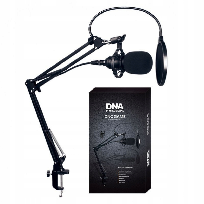 MIKROFON STUDYJNY USB POJEMNOŚCIOWY GAMINGOWY ZESTAW STATYW POP FILTR Kod producenta DNC Game