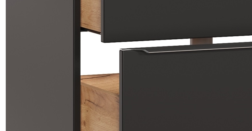 Szafka z umywalką 80 cm CAPRI BLACK 821 UM-8070-80 Materiał płyta MDF