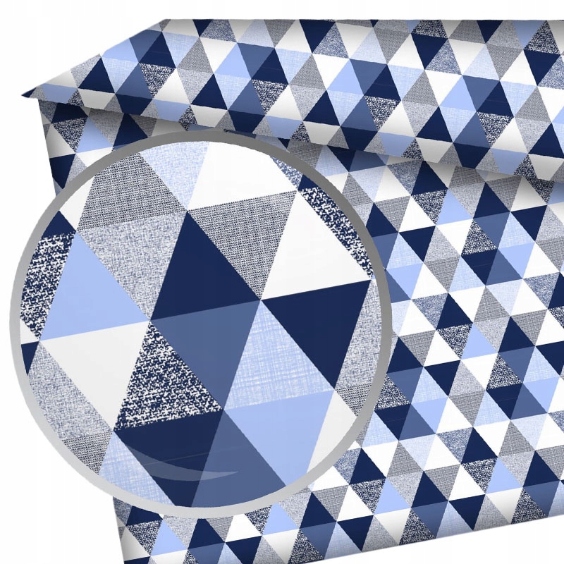 

Prześcieradło niebieskie trójkąty 140x200 cm