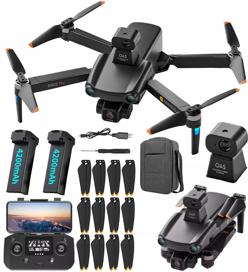 

Dron Unikanie Przeszkód 2 Kamery Wifi Zasieg 6500m
