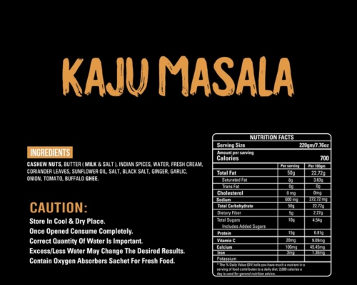 TAJ INDIAN 1947 KAJU MASALA 200G Trade name KAJU MASALA