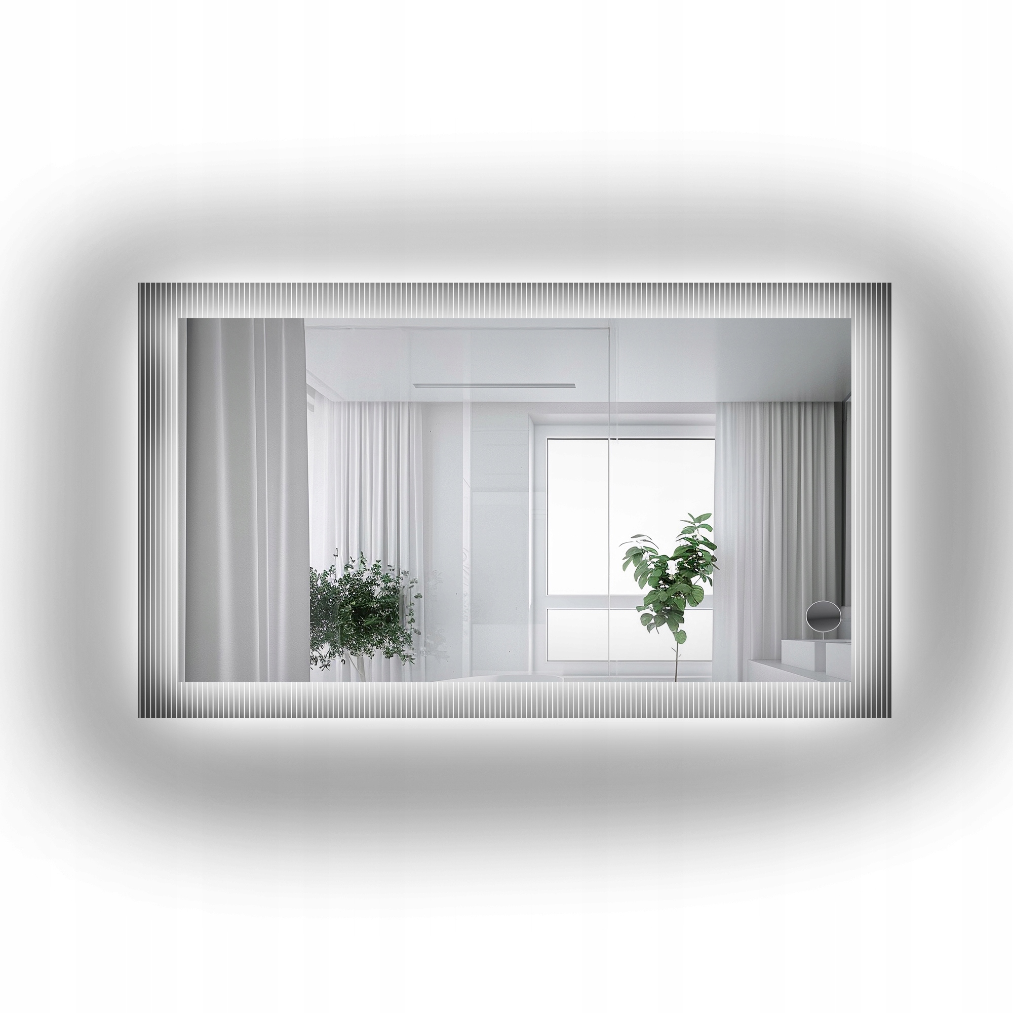Zrcadlo na skle Luxora Clarity s Led podsvícením 100 x 100 cm