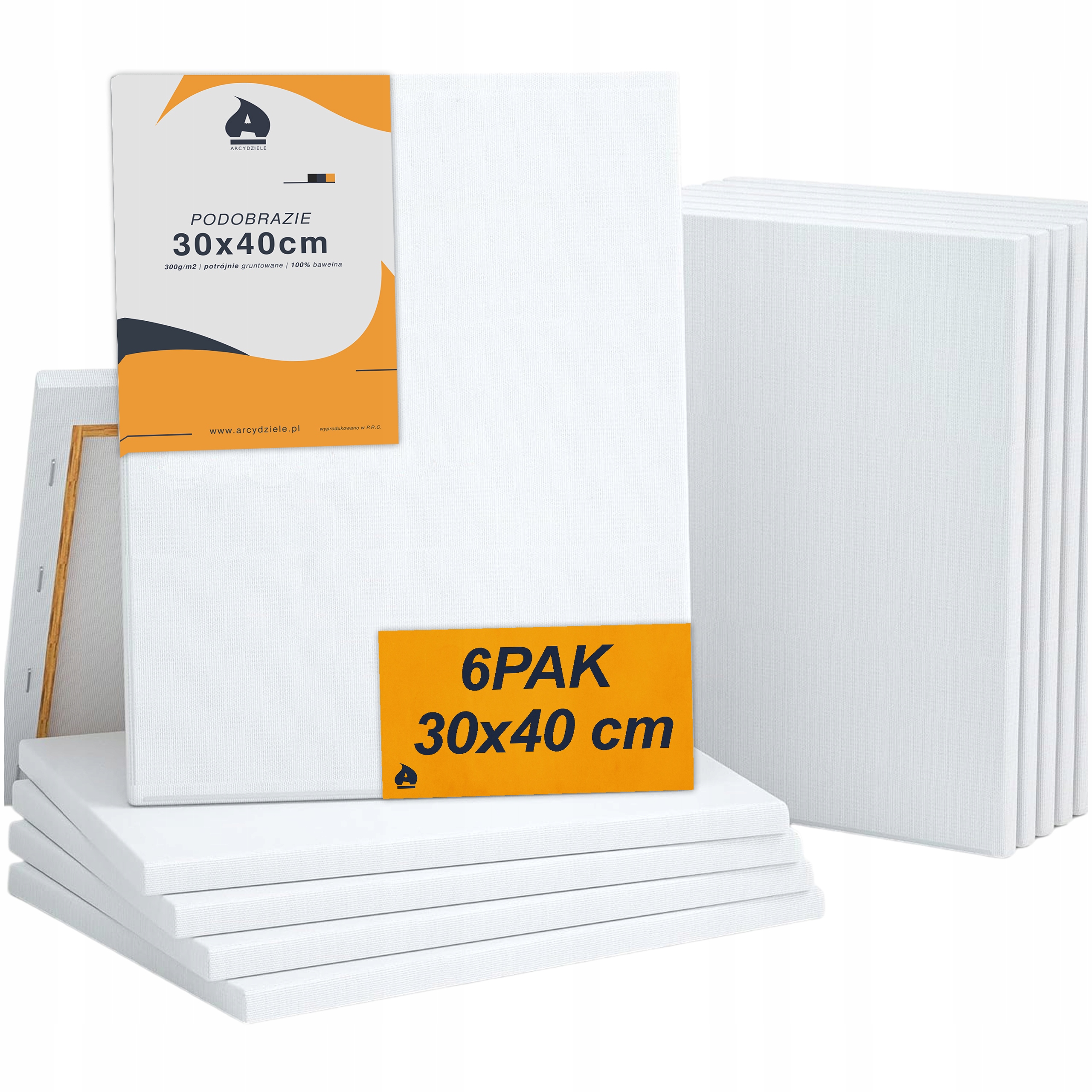 Sada 6x Malířské Plátno Malířské 30x40 Malířské plátno Bavlněné Bílé
