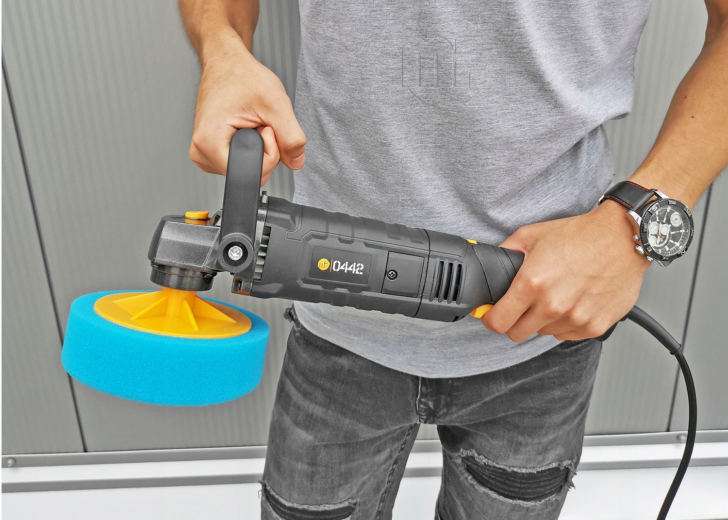 POLERKA SAMOCHODOWA SZLIFIERKA Z REGULACJĄ OBROTÓW + ZESTAW GĄBEK + FILC Kod producenta MP-0442