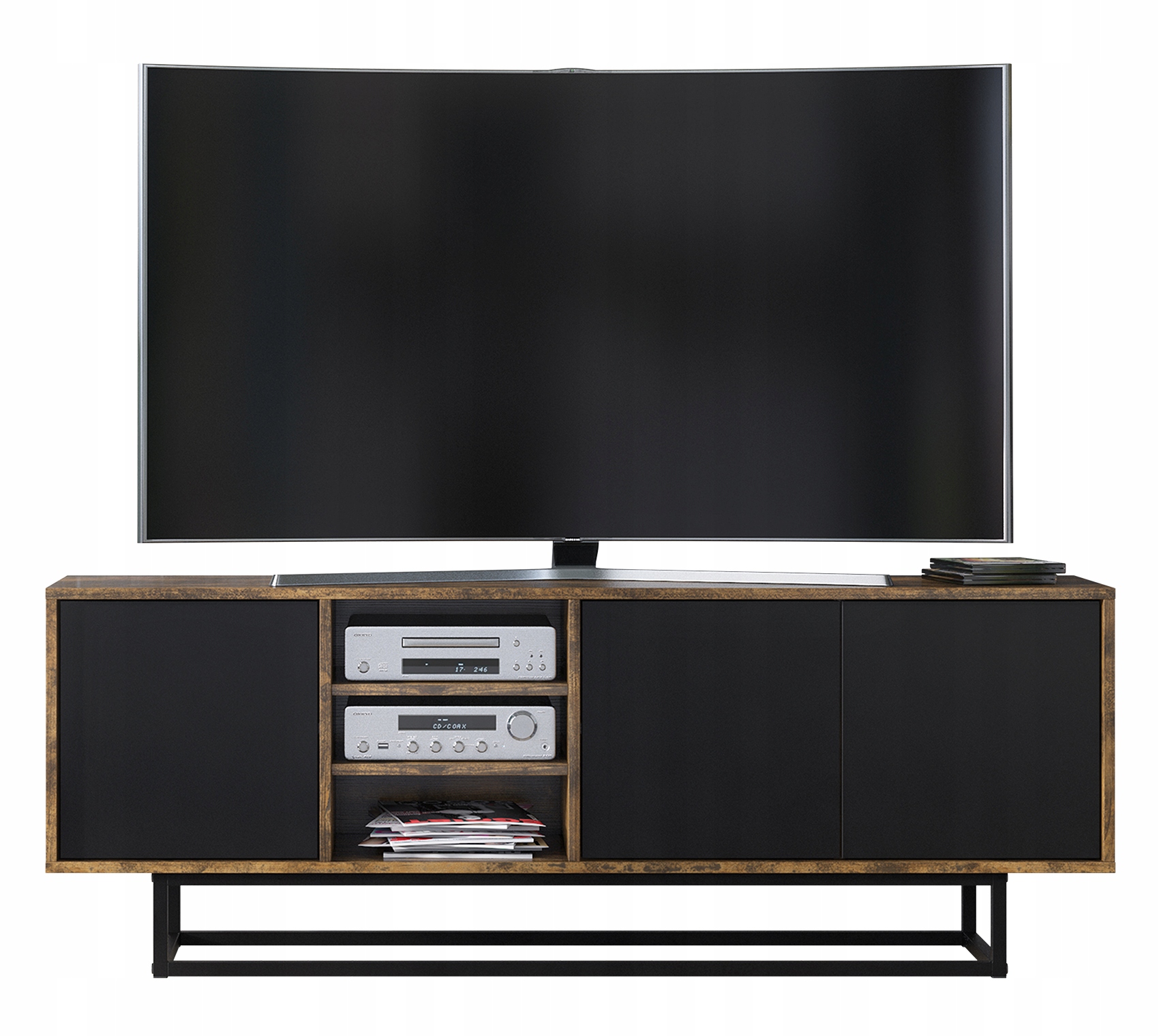 

Stolik Szafka Rtv Tv Loft Industrial Czarny LFT003