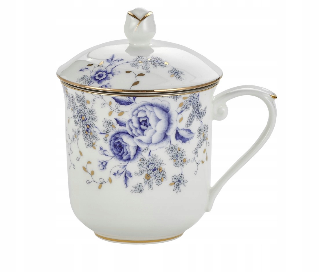 

Kubek z zaparzaczem porcelanowy pokrywka sitko