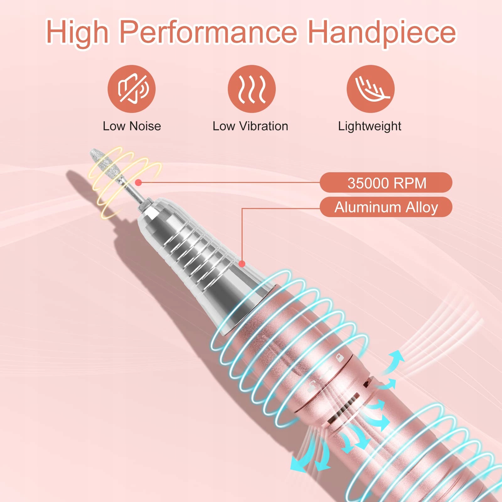 MADENIA Profesjonalna Frezarka Do Paznokci 35000 RPM Zestaw Manicure — miniatura 5