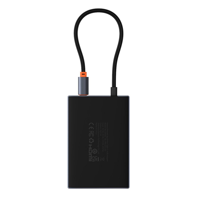8v1 Hub adaptér Hdmi DisplayPort Vga Usb-a Usb-c šedý