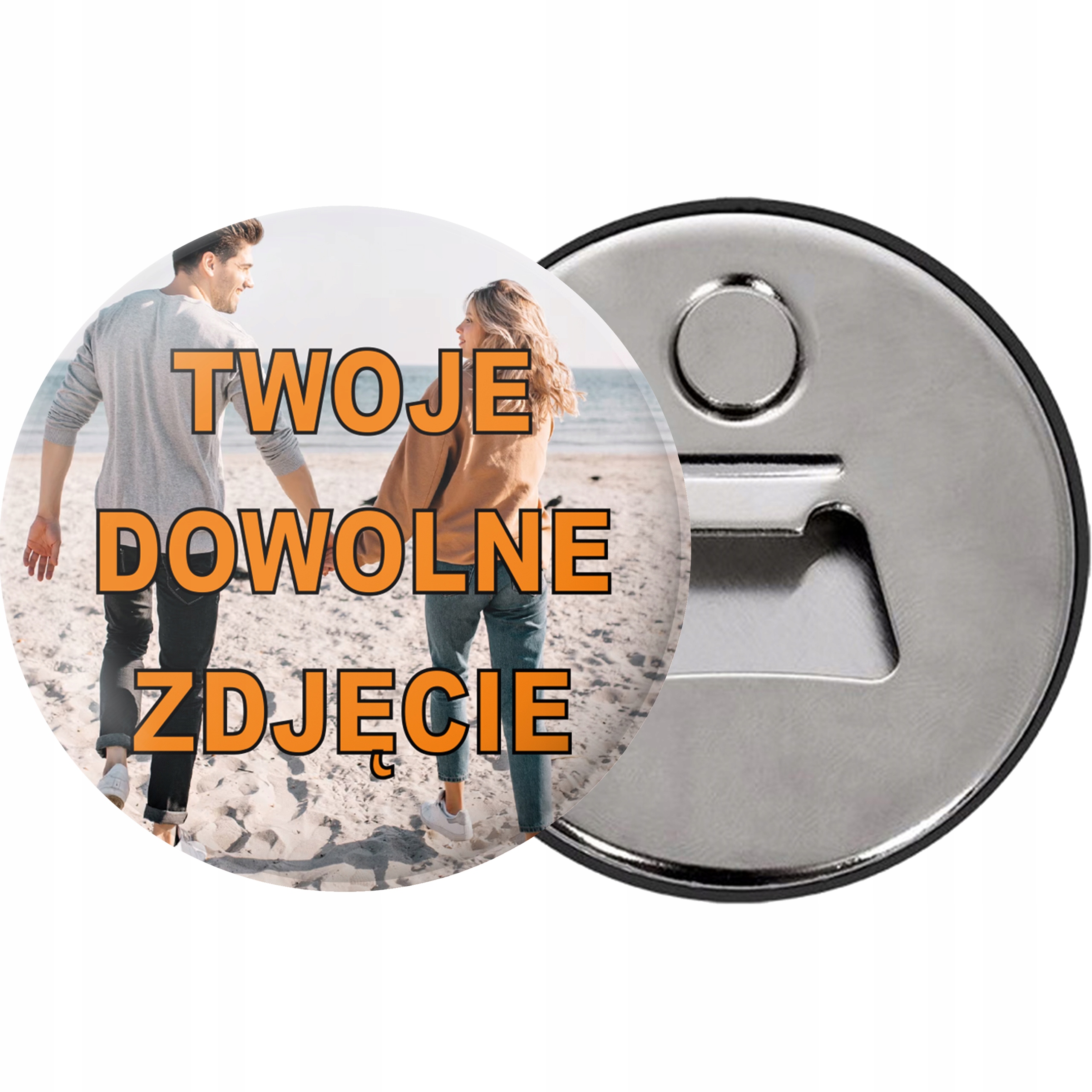 MAGNES OTWIERACZ 59mm Z TWOIM WŁASNYM ZDJĘCIEM NADRUKIEM LOGO 1szt Marka Darko