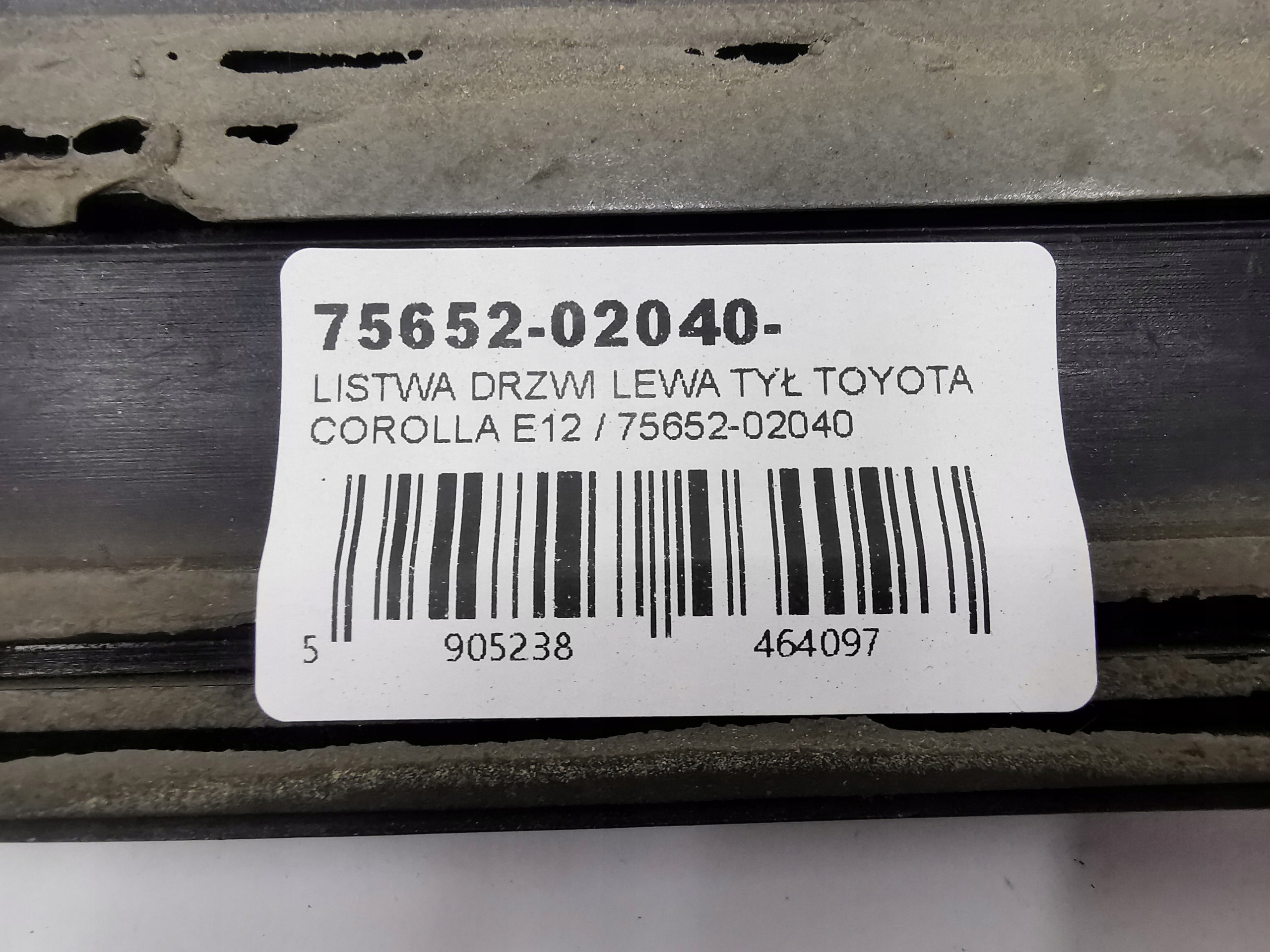 moulding door left rear part TOYOTA COROLLA E12 / 75652-02040