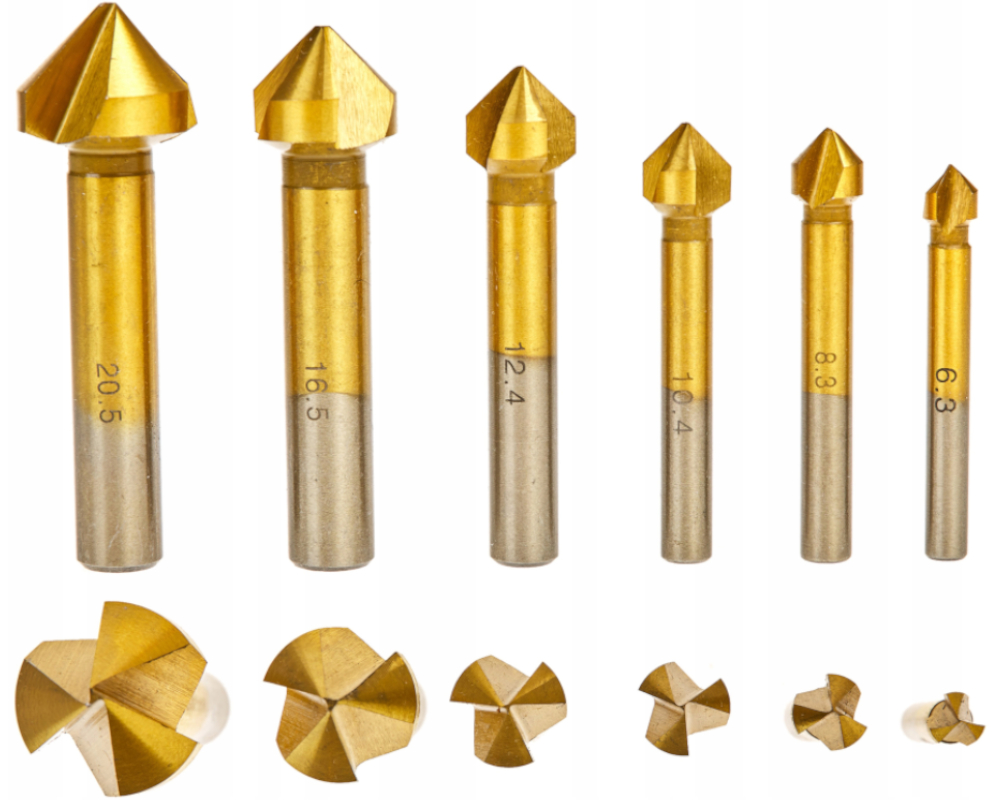ZESTAW FREZÓW DO DREWNA STOŻKOWYCH WIERTEŁ 6 szt.