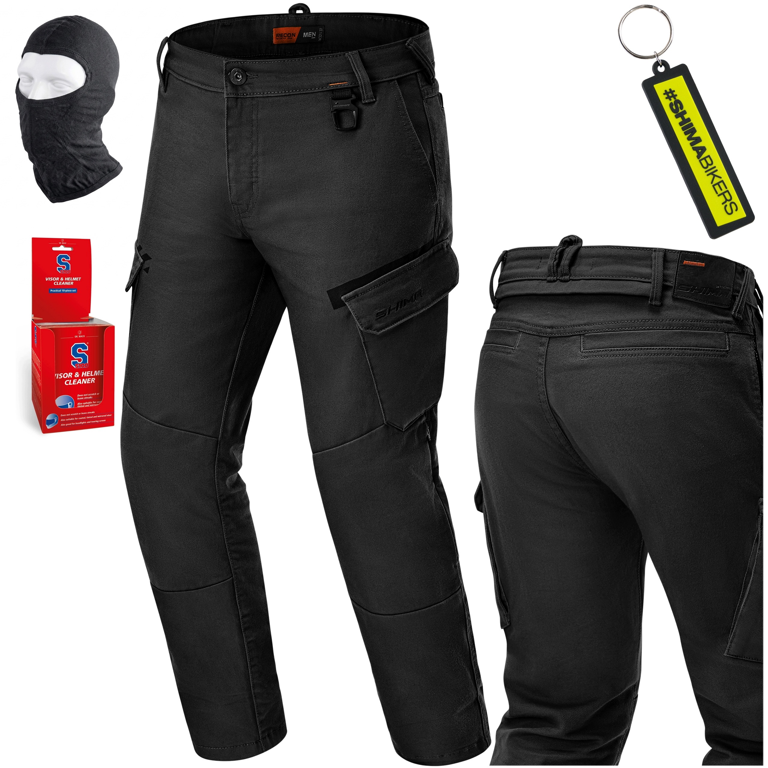 Motocyklové nohavice Shima Recon čierne cargo Cordura Aa Ce Darčeky