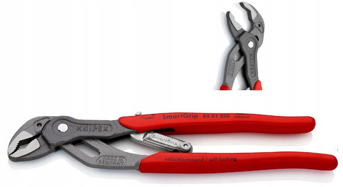 SZCZYPCE NASTAWNE DO RUR SMARTGRIP automatyczne PCV KNIPEX 85 01 250 250MM