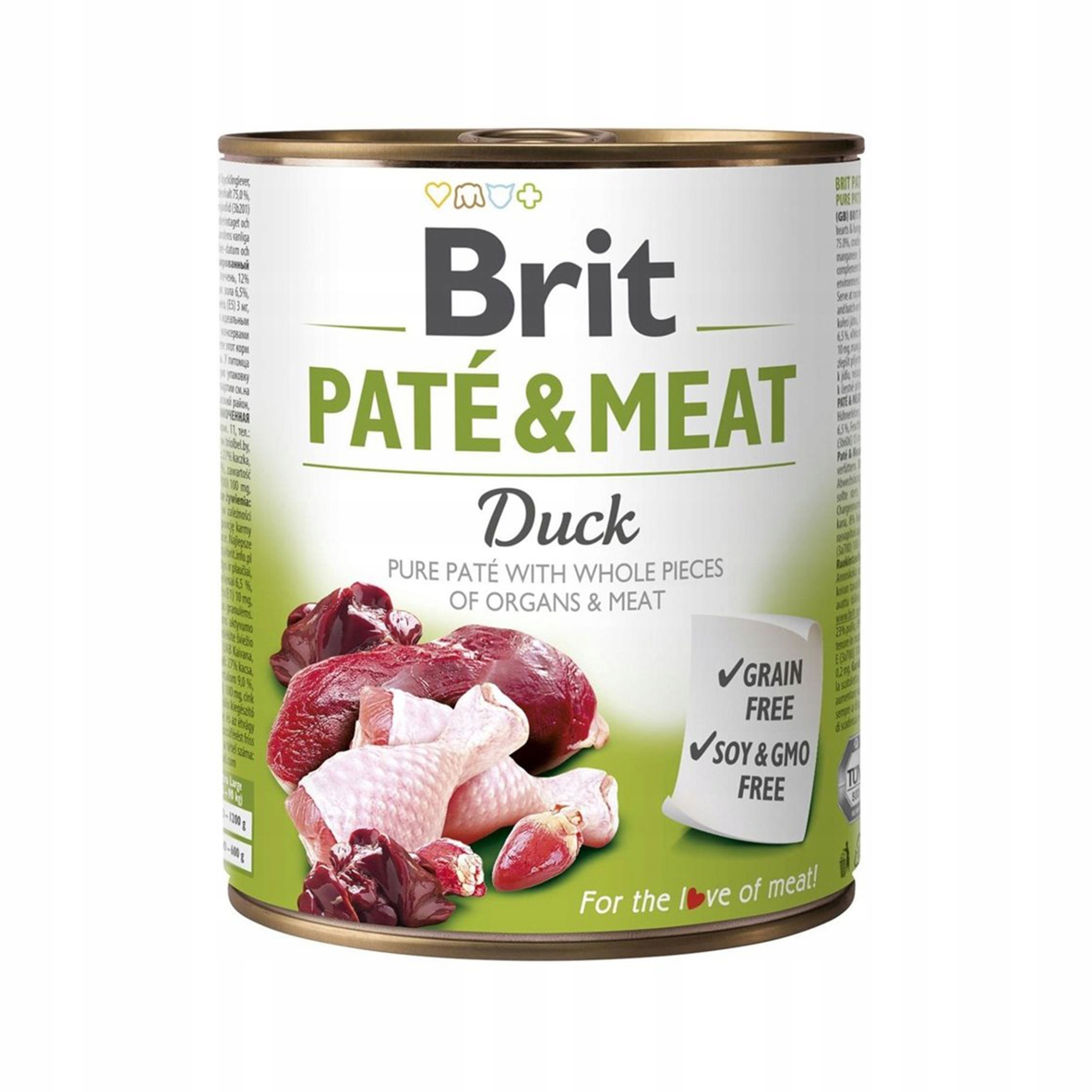 Brit Paté & Meat s kachnou – vlhké krmivo pro psy – konzerva – 400 g