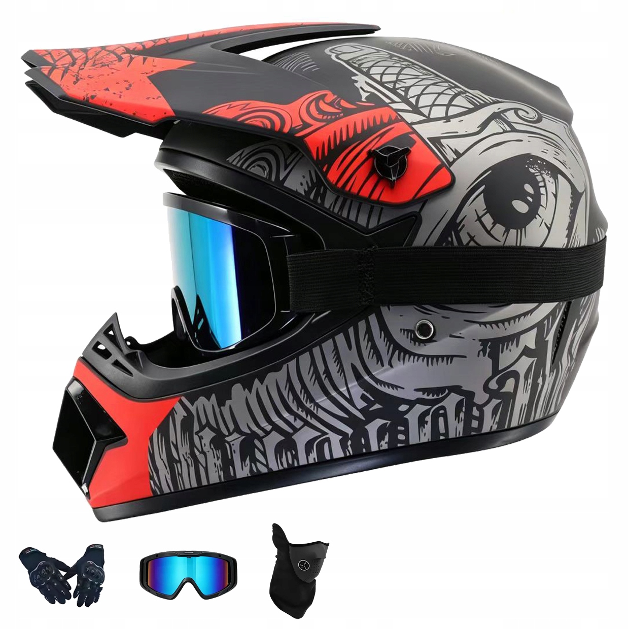 Helma Na Elektrickou Koloběžku Cross Enduro Quad Bmx Helma Brýle Rukavice S