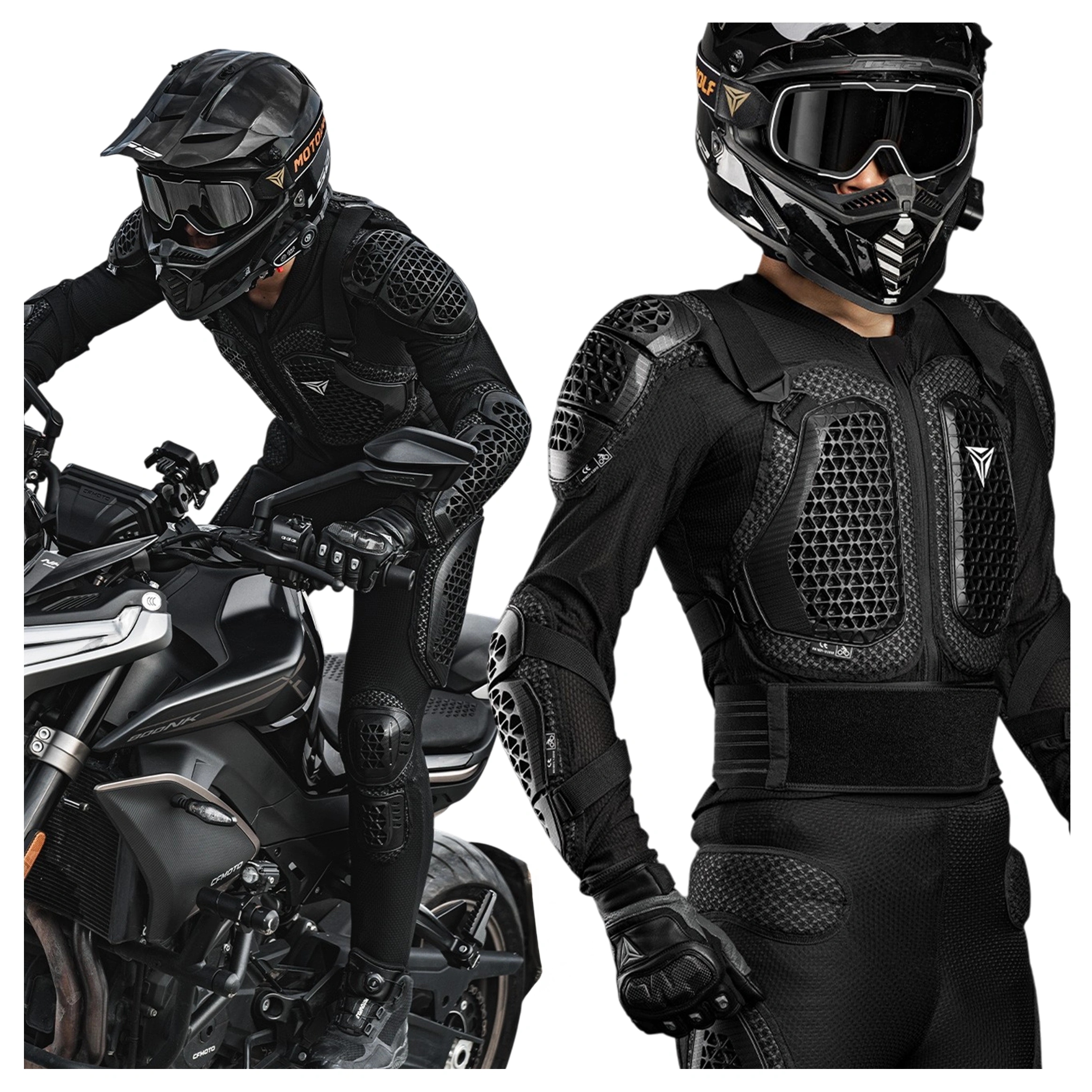 Buzer chránič tela Pancierová motocyklová bunda Motowolf Black čierna ochranná XXXL