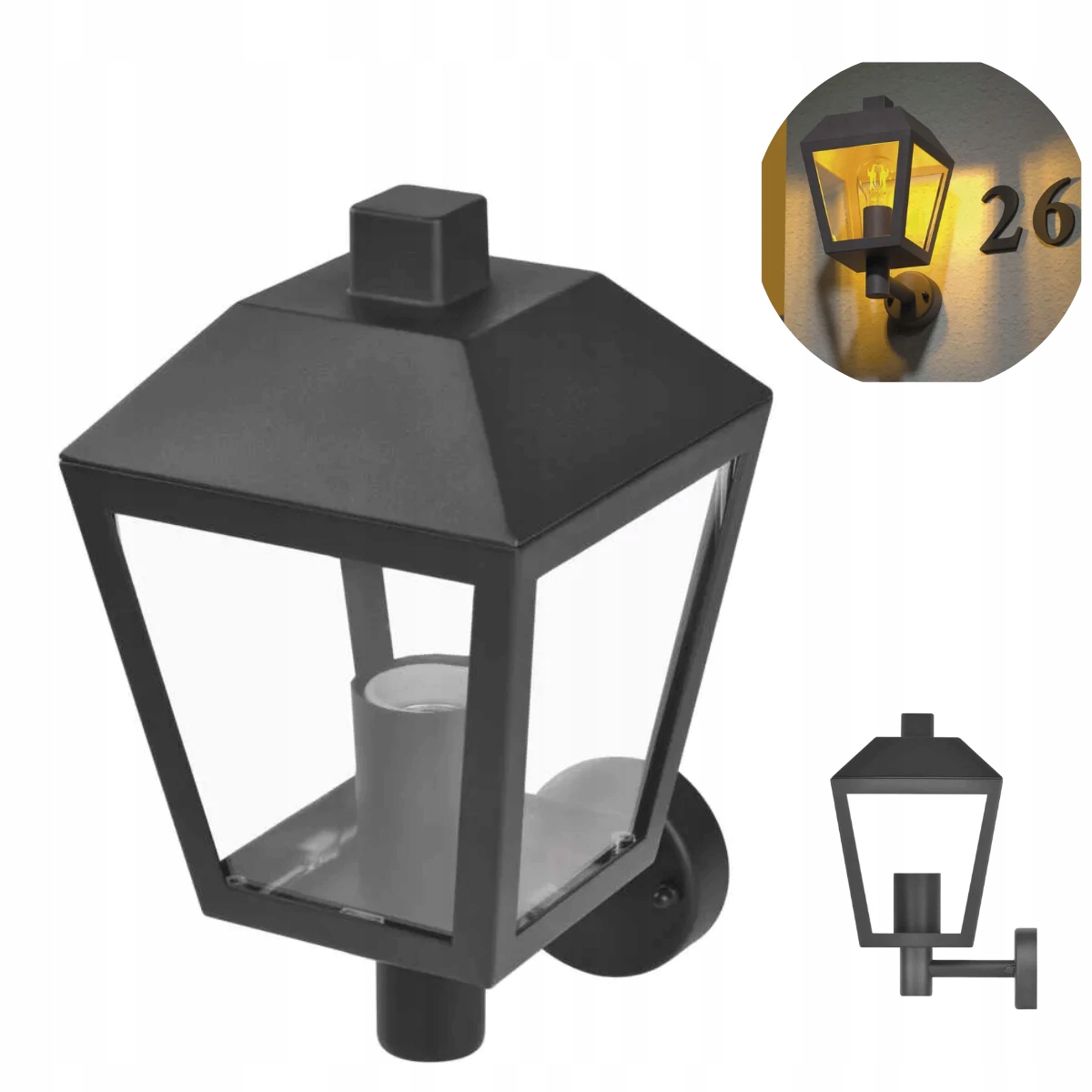 Zahradní nástěnné svítidlo Adenia, 19,8 x 15 x 27,8 cm, 1 x E27, 15 W