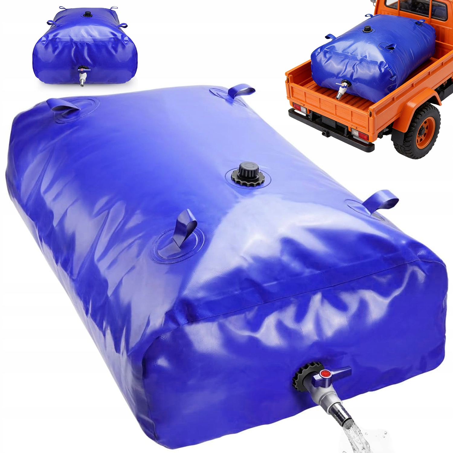 Nádrž Na Vodu 350 L Skládací Pvc Přenosná Do Zahrady Camping Rv Modrá