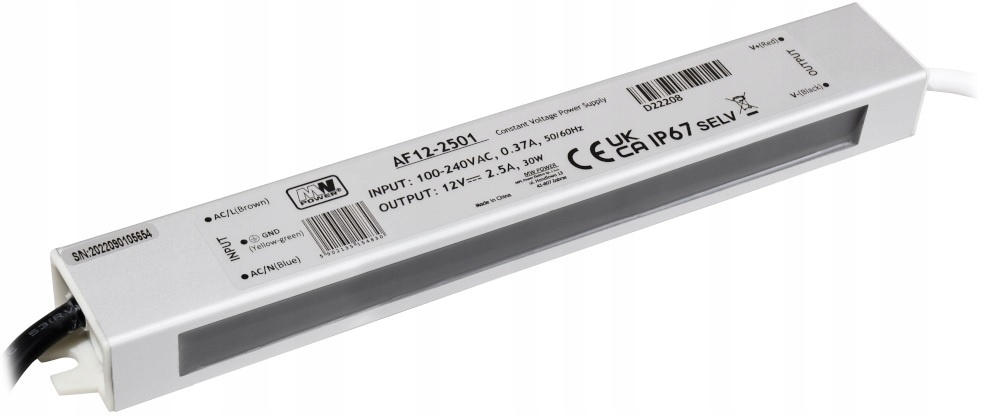 

Solidny Zasilacz Zewnętrzny 12V 30W Hermetyk IP67