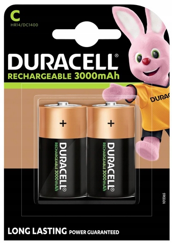 2x Akumulatorki Baterie Duracell R14 1,2V 3000mAh NiMH