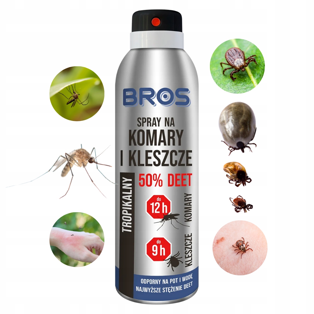 Bros Spray Środek na Komary Kleszcze i Meszki 50% Deet 90ml