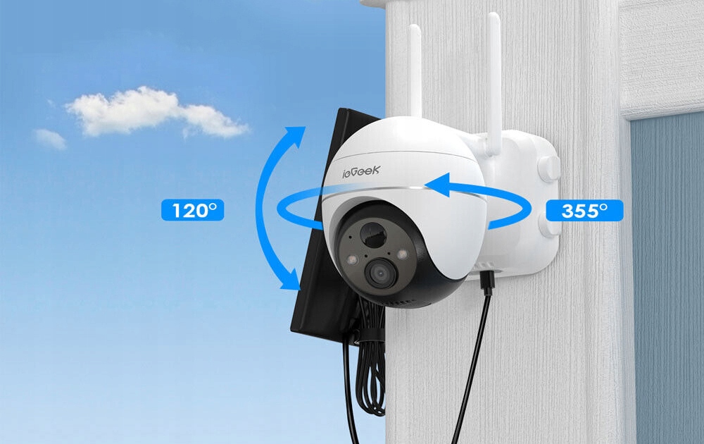 ZEWNĘTRZNA SOLARNA KAMERA OBROTOWA BATERIE WIFI 3MP 64GB Z PANELEM SOLARNYM Marka ieGeek