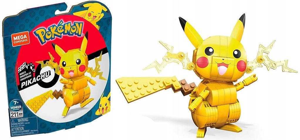 Figurka Pokemon Pikachu Klocki 211el Mega Construx