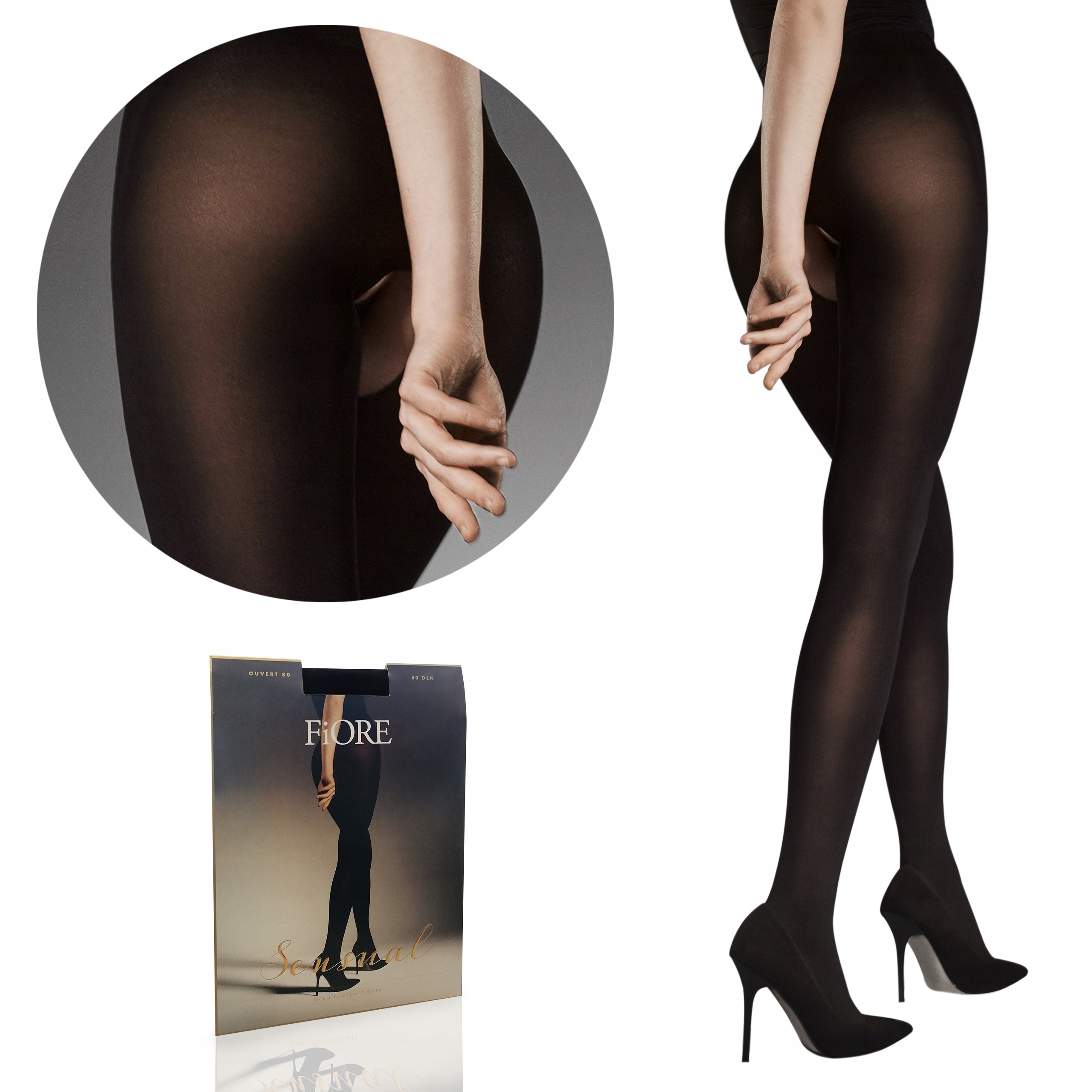 

Fiore rajstopy Ouvert 80 den otwarty krok 2-S
