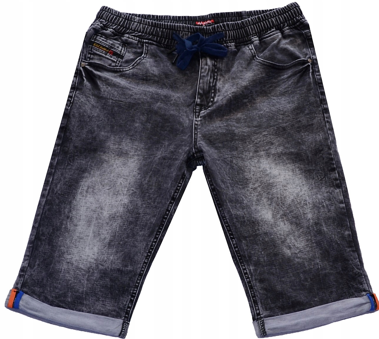 

Krótkie Spodenki Jeansowe w kolano 39 Czarne/Szare