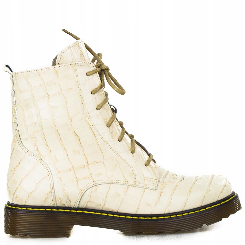 Světle Béžové Kotníkové Boty Kůže, Lak, Teplé, Ploché, Velikost 38