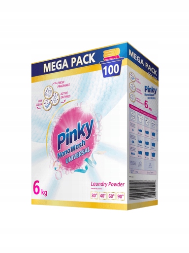 Levně Pinky Nanowash Universal – Prášek na praní 6 kg, 100 praní