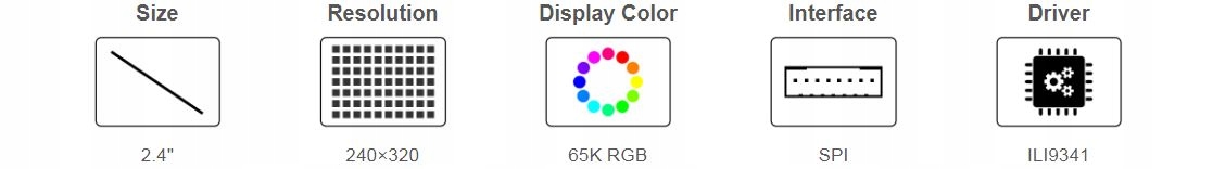 LCD 2.4" ILI9341 SPI RPI Arduino STM32 Symbol 2.4inch LCD Module