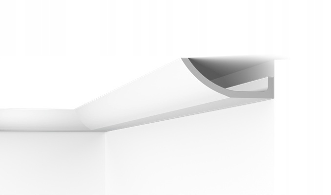 Osvětlovací stropní lišta kryt Led trubek 18x7 cm tvrdá 2 m