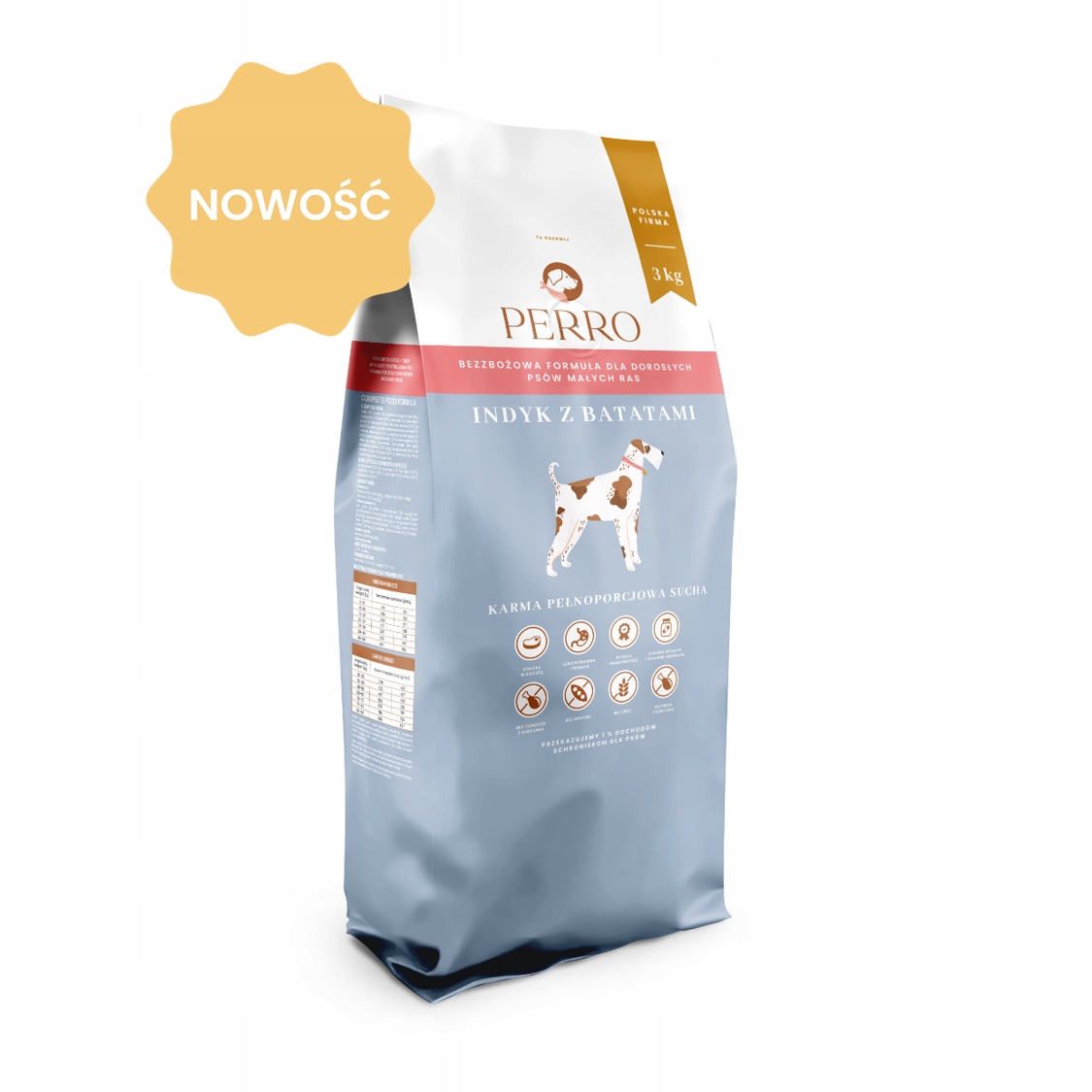 Levně Krmivo Pro Psa Perro krůta s batáty pro střední a velká plemena 3 kg