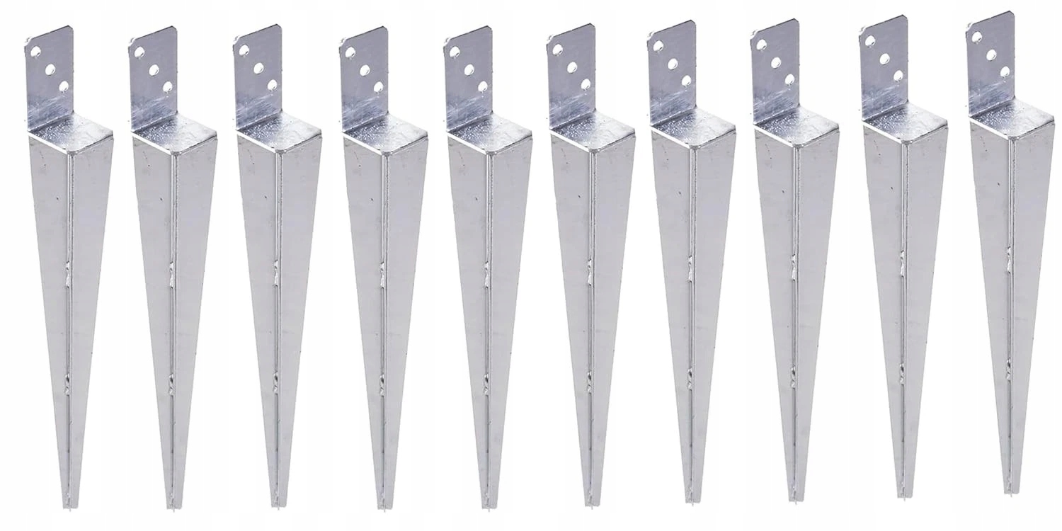 Aqbau základna sloupku kotva podpěra Set 60×600 zapichovací pouzdro pozink 10 Ks