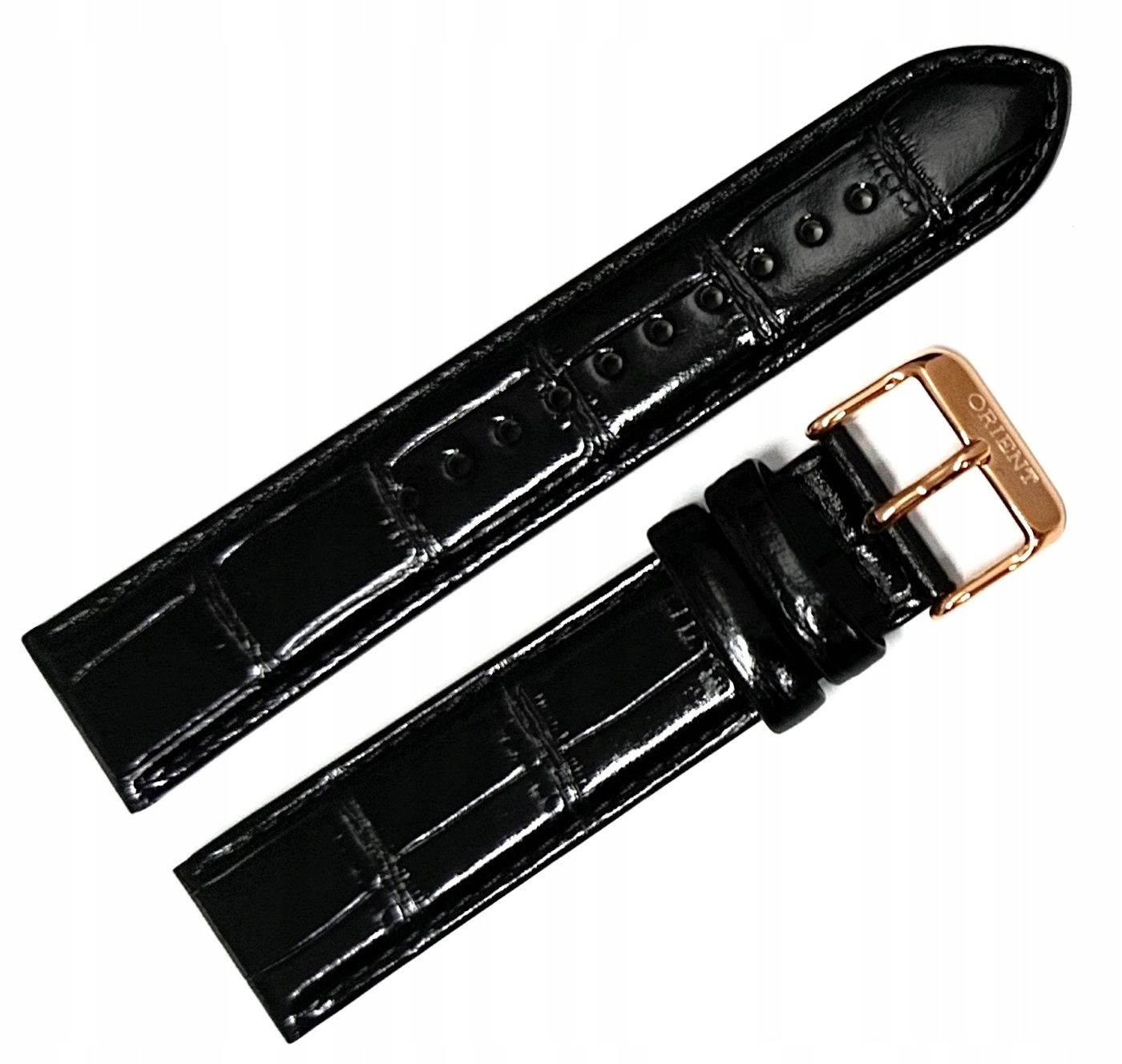 Originální Kožený Černý Lesklý Řemínek Na Hodinky Orient Bambino 21 mm