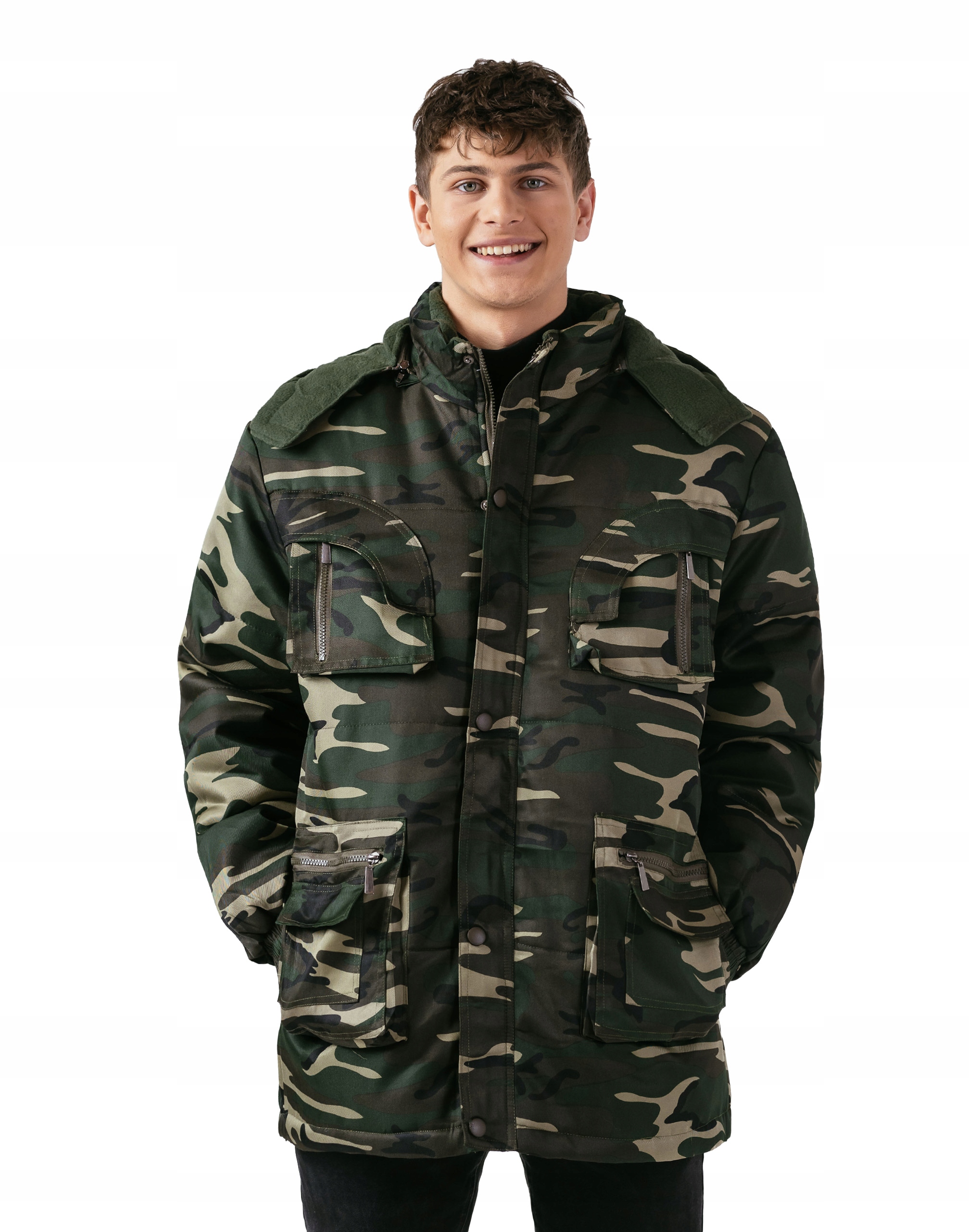 Velká teplá zateplená Zimní Bunda pro muže Maskáčový zateplená Polarem F11 3XL