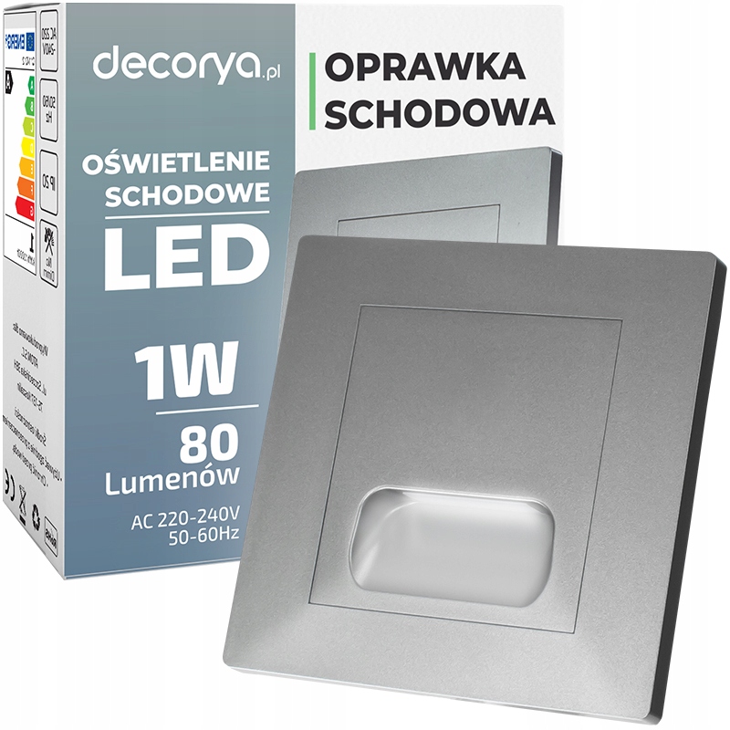 

1xOPRAWA Schodowa Led 230V Kwadratowa Do Puszki