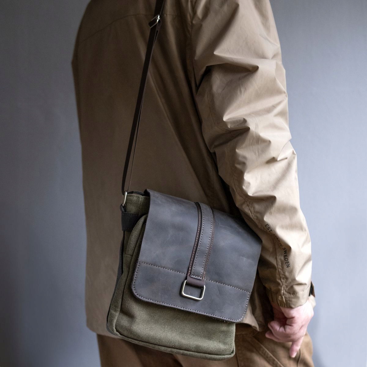 Hnědá pánská taška přes rameno Vintage plátěná kůže Belveder BV15BRZ