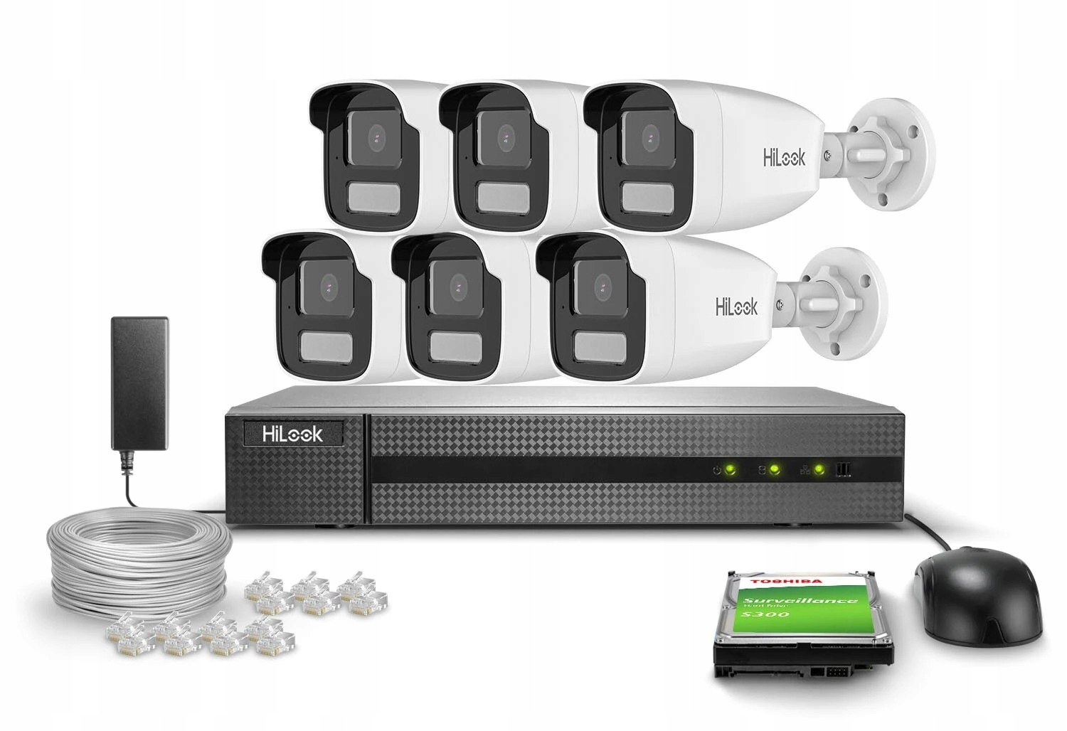 Sada na monitorovanie domu firma 6x IPCAM-B2-50DL FullHD Dual-Light 50 m