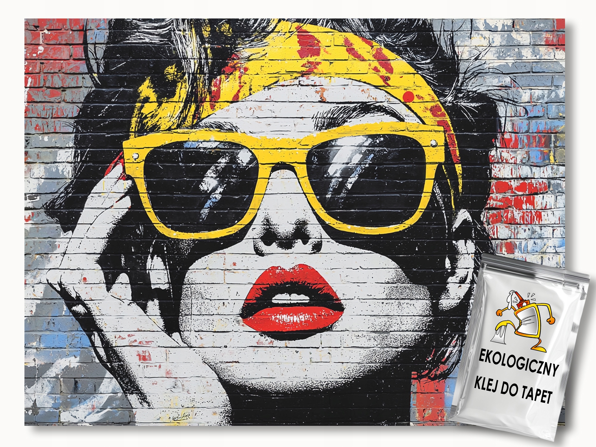 Vliesová fototapeta na zeď, cihla, graffiti, žena, styl, móda, 350x250 cm, 110g