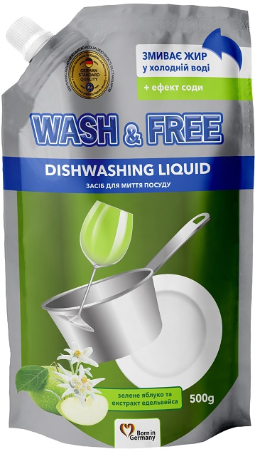 

Wash&Free Płyn do mycia naczyń Zielone Jabłko 0,5L