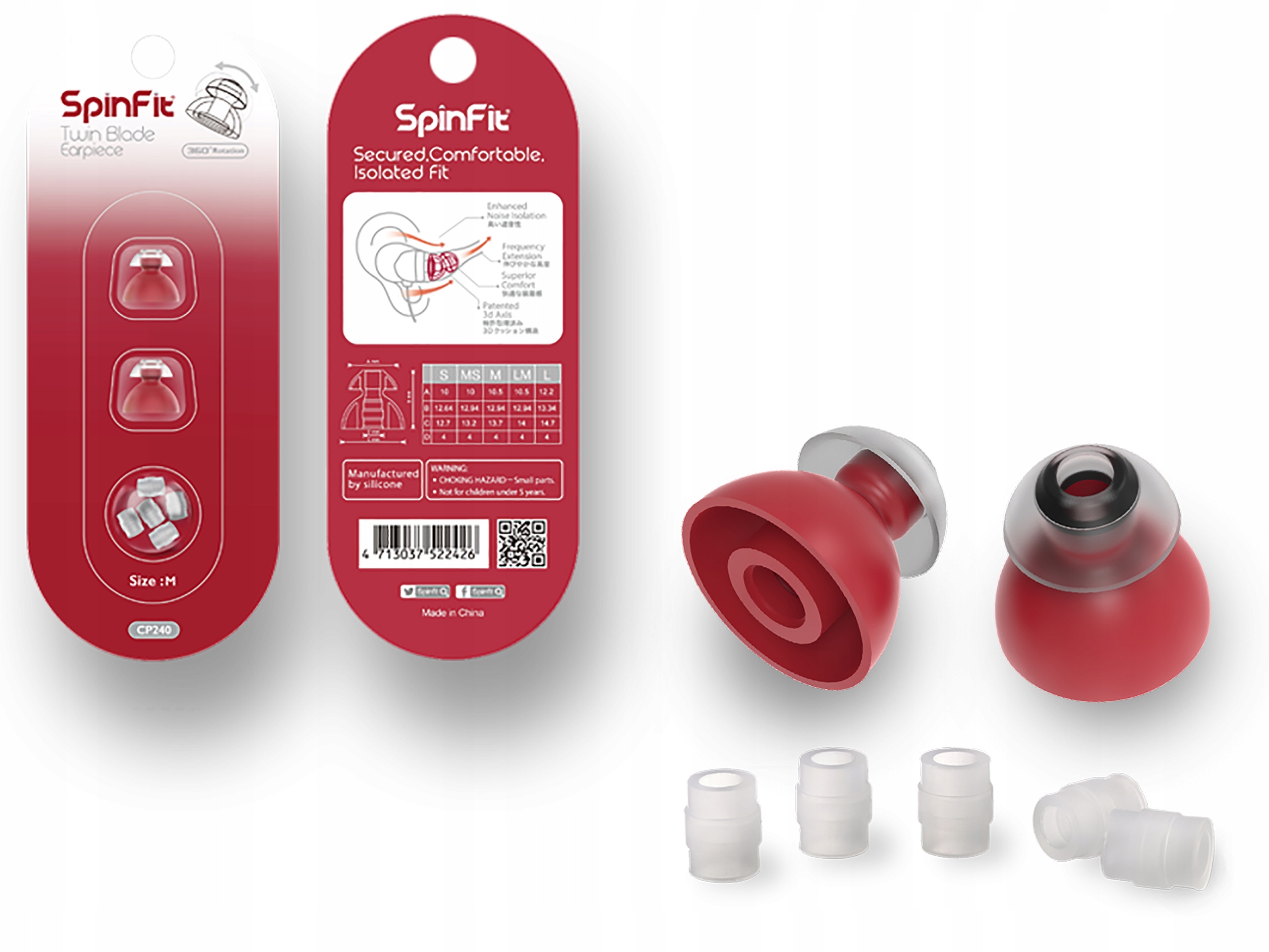 

SpinFit CP240-M Profesjonalne Nakładki BiFlange