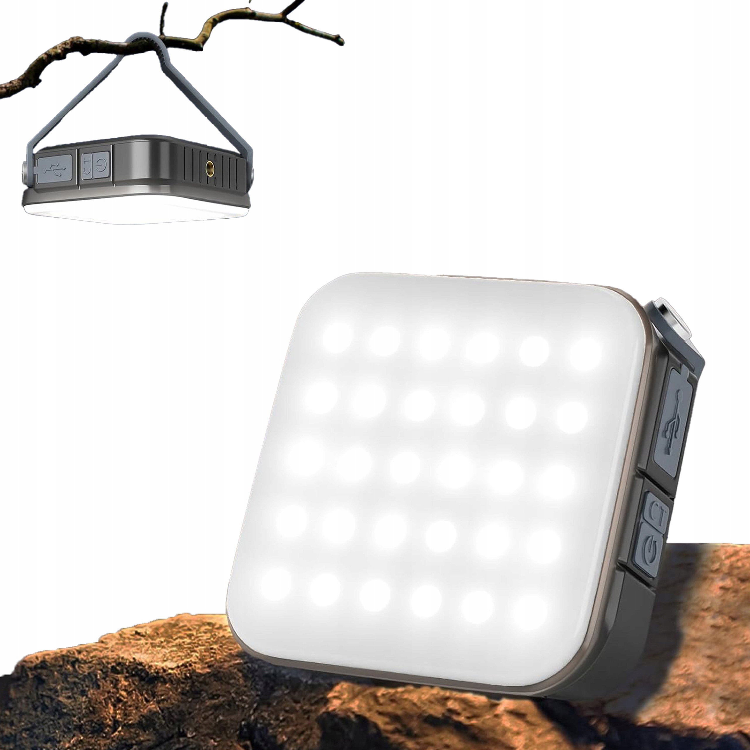 LAMPA KEMPINGOWA LED POWERBANK SOLARNA AKUMULATOROWA LATARNIA TURYSTYCZNA Kolor dominujący biały