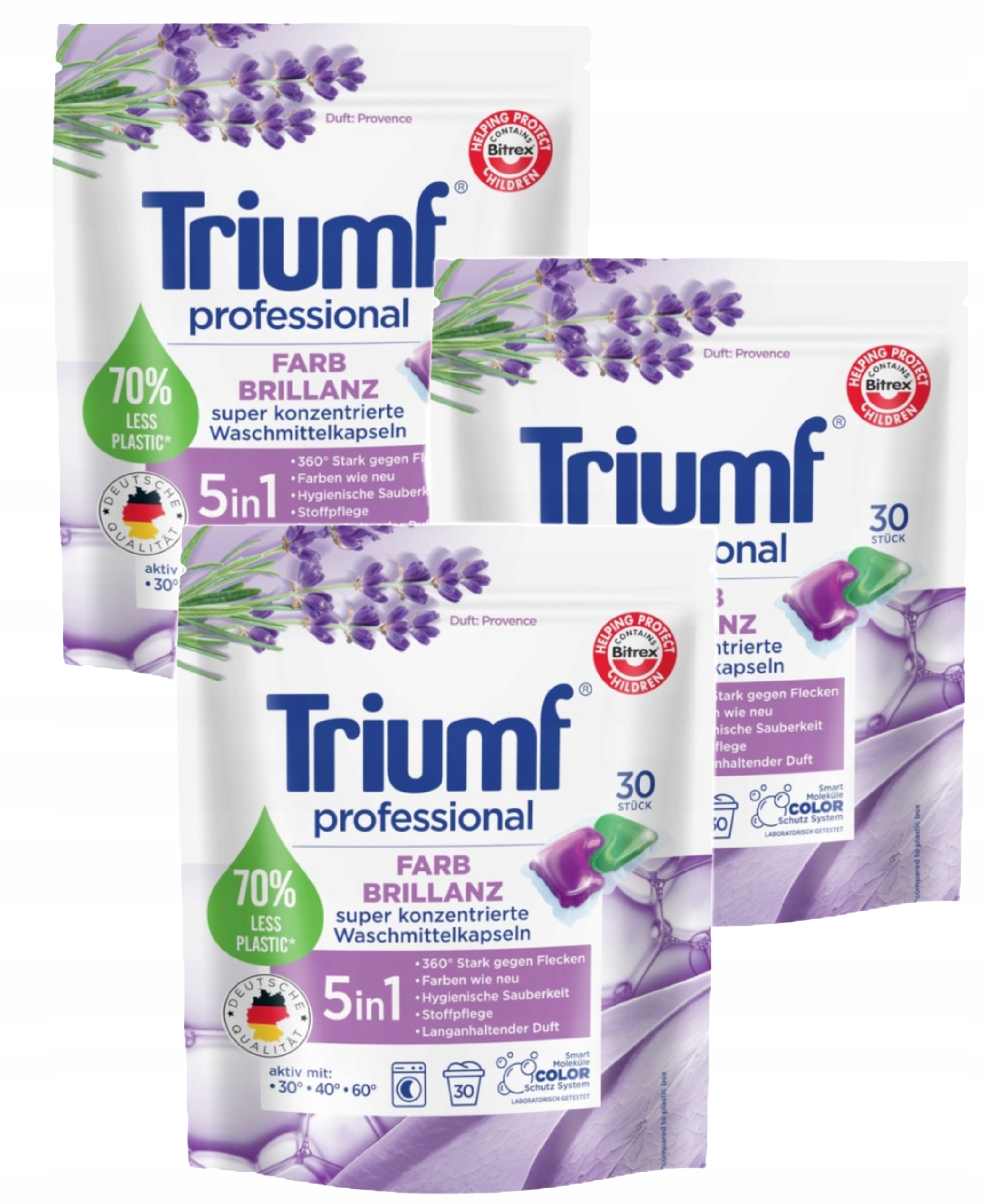 Levně 3x Kapsle na praní německé De Triumf Farb-Brillanz 30 ks