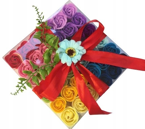 Flower Box Mýdlové Květiny voňavé V krabičce vánoční dárek doplněk